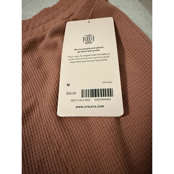 Athleta Womens Wind Down Sleep Top & Bottom Pajama Set Medium Pink Nwt - Picture 9 of 12